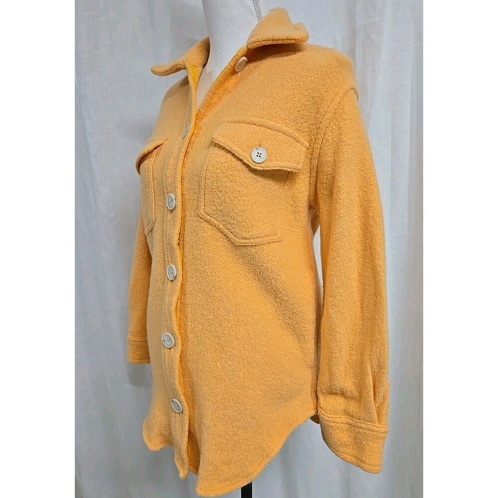 Aritzia Wilfred Free The Ganna Shirt Jacket 100% Merino‎ Wool Yellow Women’s XS - Picture 3 of 9